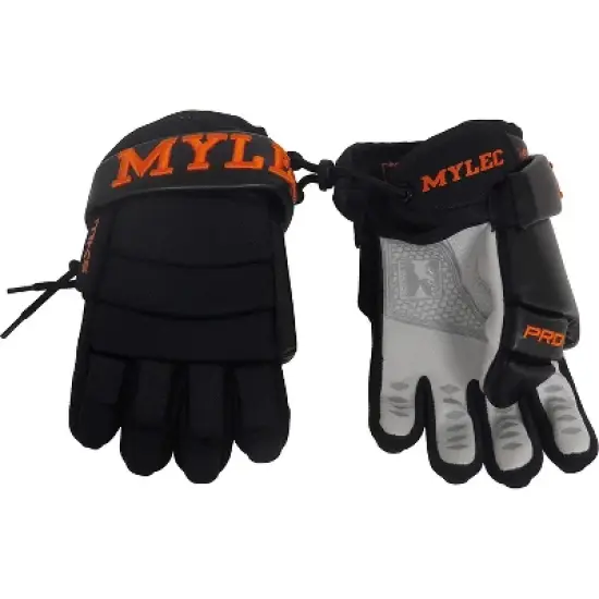 Mylec MK5 Pro Player Ball & Roller Hockey Gloves, Hook Closure, Nylon, Leather Palm, EVA Foam, Light & Breathable &ndash; 1 Pair image {1}