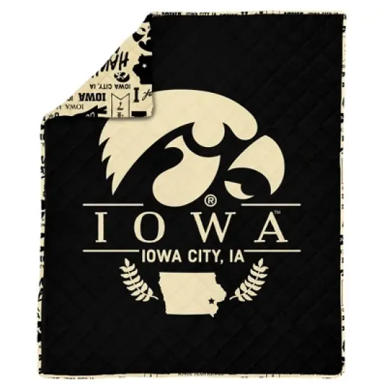 NCAA Iowa Hawkeyes 60 x 80 Quilted Throw Blanket image {5}