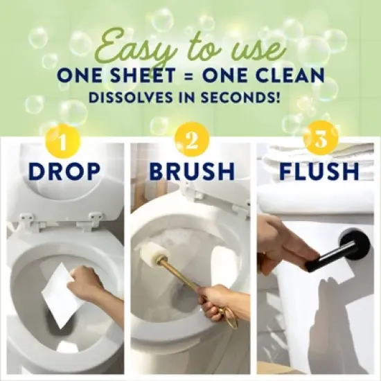Cleancult Toilet Bowl Cleaner Sheets - Fresh Lemon - 32ct image {3}