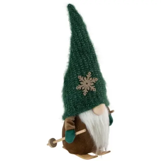 Northlight Skiing Gnome with Snowflake Knitted Hat Christmas Decoration - 12.5" image {3}
