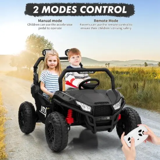 24V 2 Seater Ride on UTV Kids Car with Remote Control, Ride on Truck Toys with Spring Suspensions image {1}