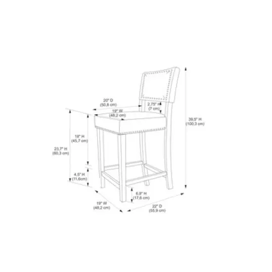 24" Brook Counter Height Barstool - Linon image {9}