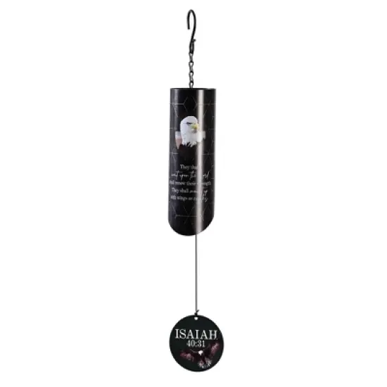 Dicksons WCA-2008 Shall Renew Their Strength Black and Grey 23 Inch Aluminum Decorative Eagle Wind Chime Noisemaker image {2}