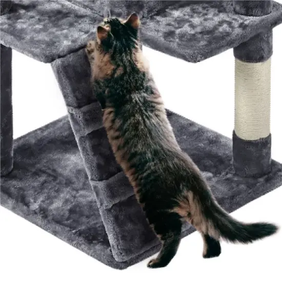 Yaheetech 61.5"H Cat Tree with 2 Condos for Kittens Small Cats image {8}