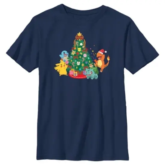 Boy's Pokemon Christmas Tree Characters T-Shirt image {5}