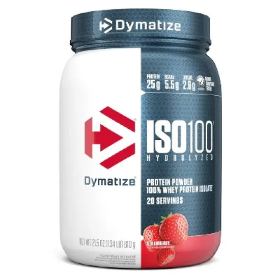 Dymatize 100% Whey Isolate Protein Powder - Strawberry - 21.2oz/20 Serves image {3}