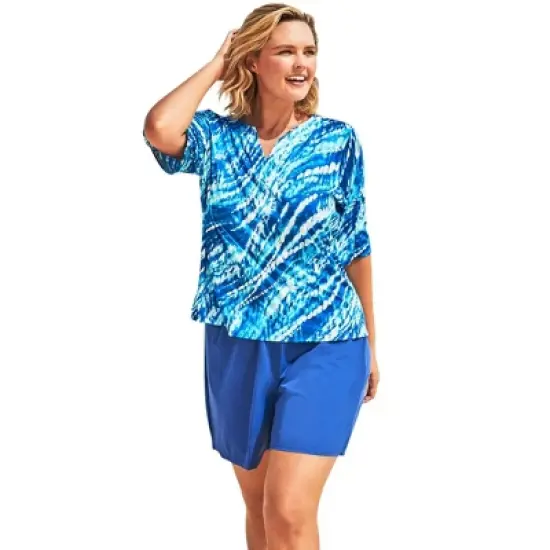 Swim 365 Women&rsquo;s Plus Size Three-Quarter Sleeve Swim Tee image {5}