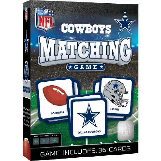 MasterPieces NFL Dallas Cowboys Card Matching Game for Kids & Families - Memory Game image {1}