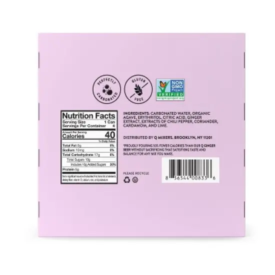 Q Mixers Light Ginger Beer - 4pk/222ml Cans image {3}