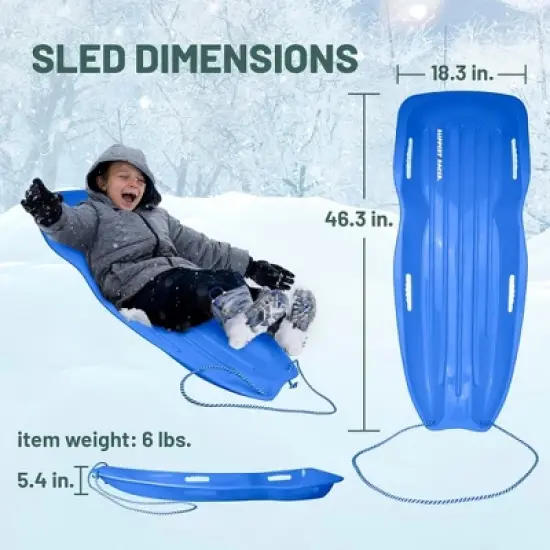 Slippery Racer Downhill Xtreme Adults and Kids Toboggan Snow Sled (2 Pack) image {2}