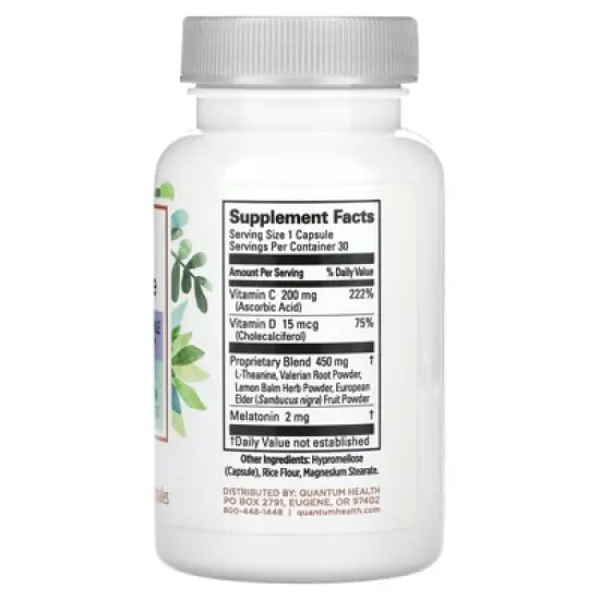 Quantum Health Sleep + Immune, Melatonin, 30 Capsules image {1}