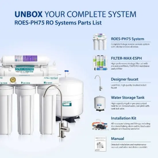 APEC Water Systems ROES-PH75 Undersink Reverse Osmosis Water Filtration System image {5}