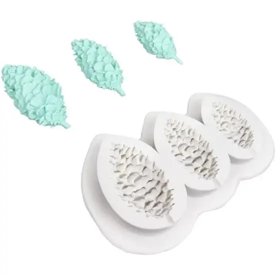 O'Creme Pine Cones Silicone Fondant Mold - 4" x 3" - White image {2}