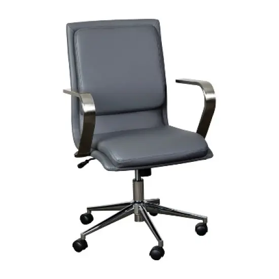 Merrick Lane Mid-Back Home Office Chair with Armrests, Height Adjustable Swivel Seat and Five Star Base image {13}