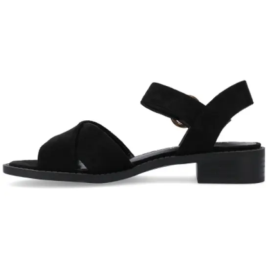 Journee Collection Womens Cressida Crisscross Strap Stacked Heel Sandals image {1}