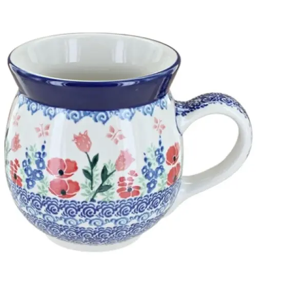 Blue Rose Polish Pottery Ceramika Artystyczna Bubble Mug image {9}