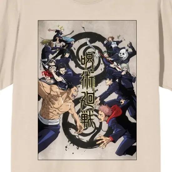 Jujutsu Kaisen Poster Art Crew Neck Short Sleeve Women's Natural T-shirt image {1}