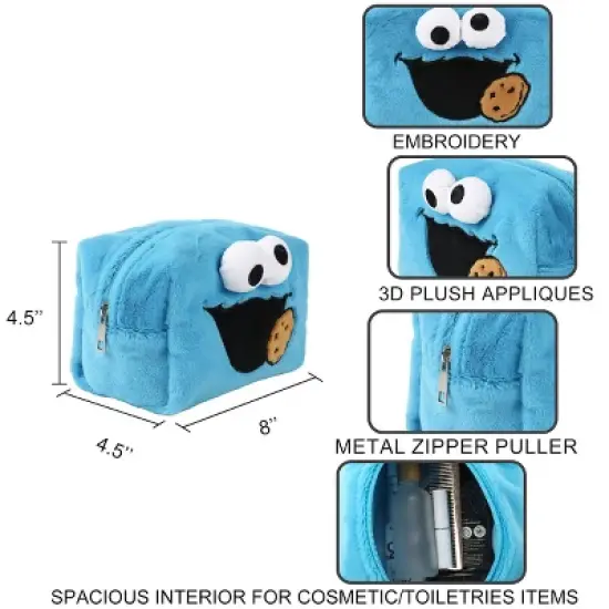 Sesame Street Cookie Monster Blue 8&rdquo; Cosmetic Bag image {4}