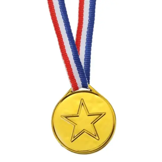 Unique Bargains Plastic Well-crafted Lightweight Embossed Design Award Medals Gold Silver Bronze 12 Pack image {2}