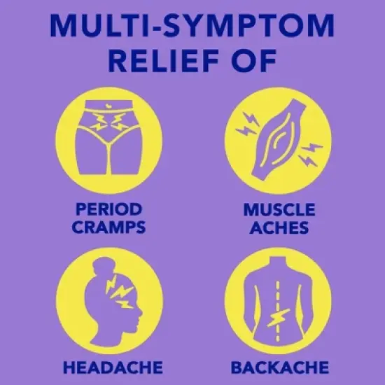 Midol Menstrual Relief Long Lasting Pain Reliever Caplets with Acetaminophen for Menstrual Period Pain Symptoms - 20ct image {5}