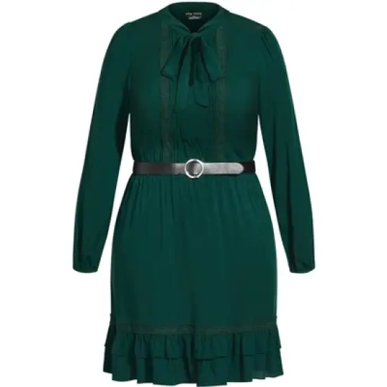 Women's Plus Size Precious Tie Dress - jade | CITY CHIC image {3}