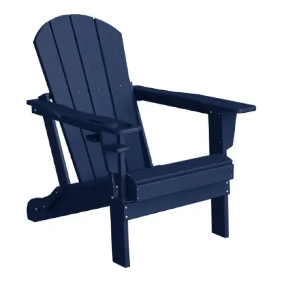 WestinTrends Nantucket Outdoor Patio HDPE Resin Adirondack Chair With Cup Holder and Phone Holder image {19}