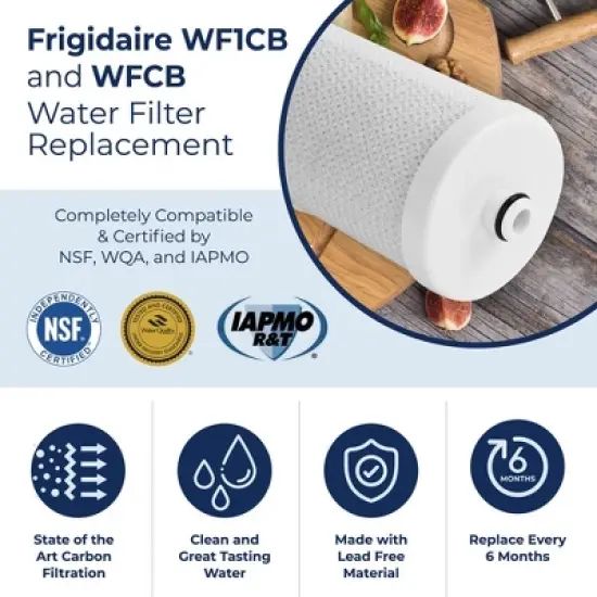 PureLine Replacement for Frigidaire WFC1B, PureSource NGRG 2000 Refrigerator Water Filter and Kenmore 9910, 469910, 46-9910 (4 Pack) image {4}