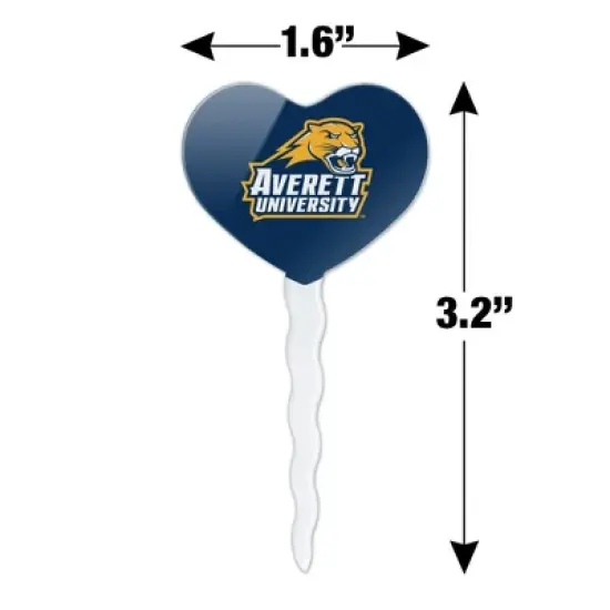 Averett University Cougars Logo Heart Love Cupcake Picks Toppers Decoration Set of 6 image {5}