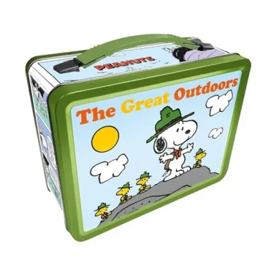 Aquarius Puzzles Peanuts "Camp Snoppy" Embossed Tin Fun Box image {1}