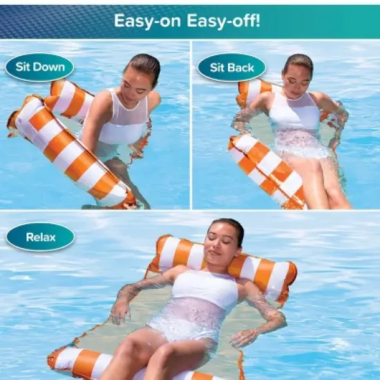Aqua Leisure 4-in-1 Monterey Hammock Water Floats and Inflatables - Orange image {7}