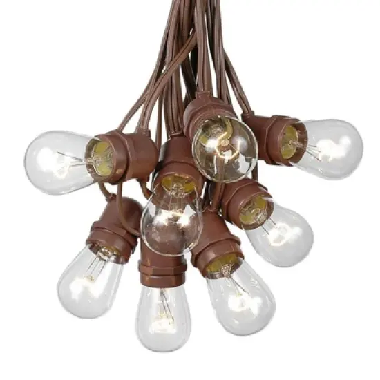 Novelty Lights 100 Feet Heavy Duty Light Strings and Sets with 50 In-Line E26 Sockets, Brown Wire PVC Stringer, 24" Spacing, Non-Connectable image {8}