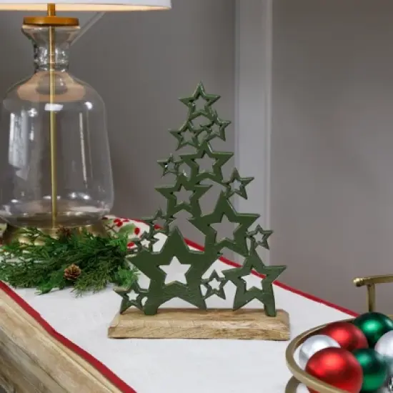 Northlight Tree of Stars Metal Christmas Decoration - 11" - Green image {1}
