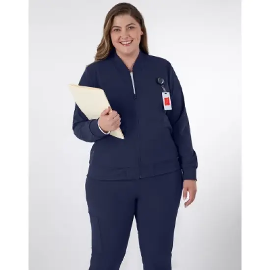 Hanes Comfort Fit Scrubs Women's Scrub Bomber Jacket image {3}