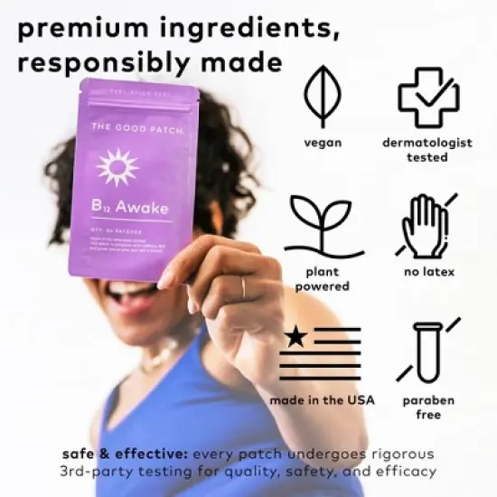 The Good Patch B12 Awake Plant-Based Vegan Wellness Patch - 4ct image {4}