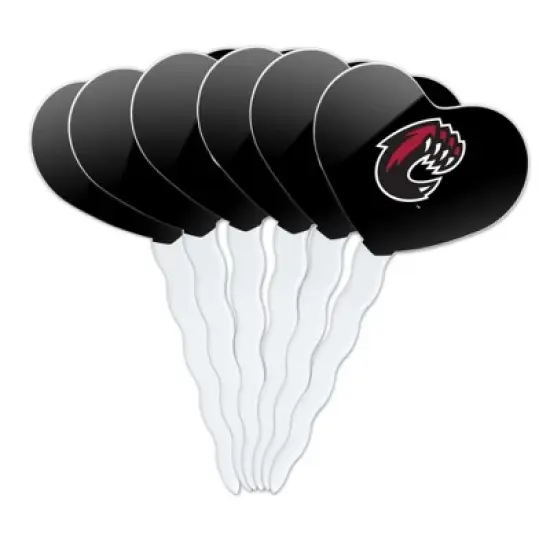 Central Washington University Secondary Logo Heart Love Cupcake Picks Toppers Decoration Set of 6 image {7}