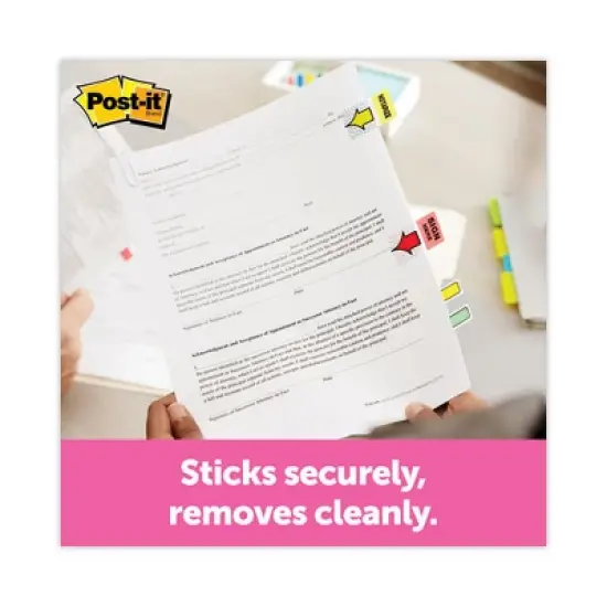 Post-it Flags Arrow Message 1" Page Flags, "Sign Here", Yellow, 50 Flags/Dispenser, 2 Dispensers/Pack image {4}