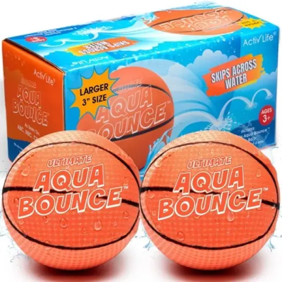 Activ Life Ultimate Larger 3" Size Skip Balls (Basketball) Beach Pool Toys for Kids Ages 8-12 Year Old Boys Girls Gifts Basket image {6}