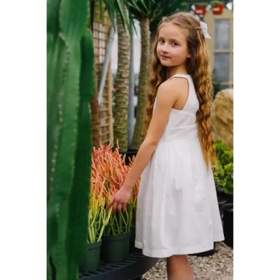 Hope & Henry Girls' Organic Cotton Sleeveless Halter Special Occasion Party Dress, Toddler image {5}