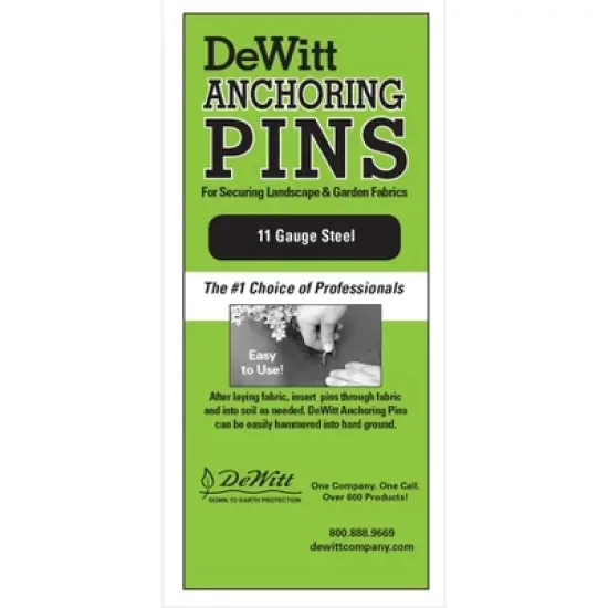 DeWitt Company 8 x 2 x 8 Inch 11 Gauge Galvanized Steel Anchor Pins, Great for Landscape Fabrics and Drip Irrigation Tubing, Bulk Package of 1000 image {1}