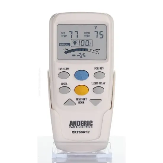 Anderic RR7096TR Replacement Thermostatic Ceiling Fan Remote Control with Reverse Key | CHQ7096T, CHQ8BT7096T Silver 1 Pack image {9}