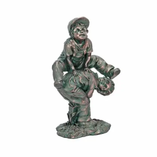 Design Toscano Leap Froggin Playing Boys Garden Statue image {6}