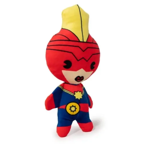 Buckle-Down Dog Toy Squeaker Plush - Marvel Comics Kawaii Captain Marvel Standing Pose image {1}