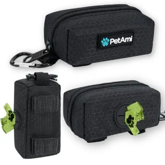 PetAmi Dog Waste Bag Holder for Leash, Waste Dispenser Puppy Walking Travel Camping, Zipper Pouch Pet Supplies Must Have image {1}