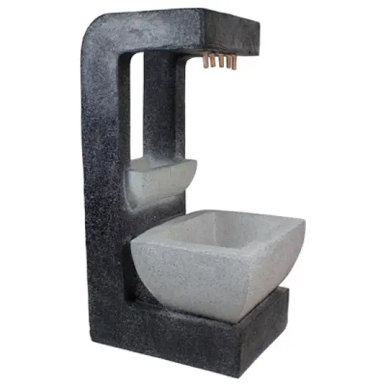 Northlight 26" LED Lighted Rainfall Outdoor Water Fountain with Planter image {1}