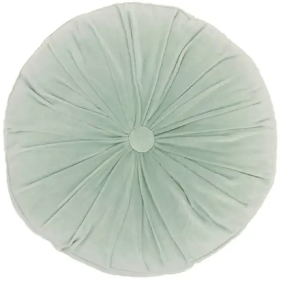 16" Ruched Velvet Round Throw Pillow - Mina Victory image {4}