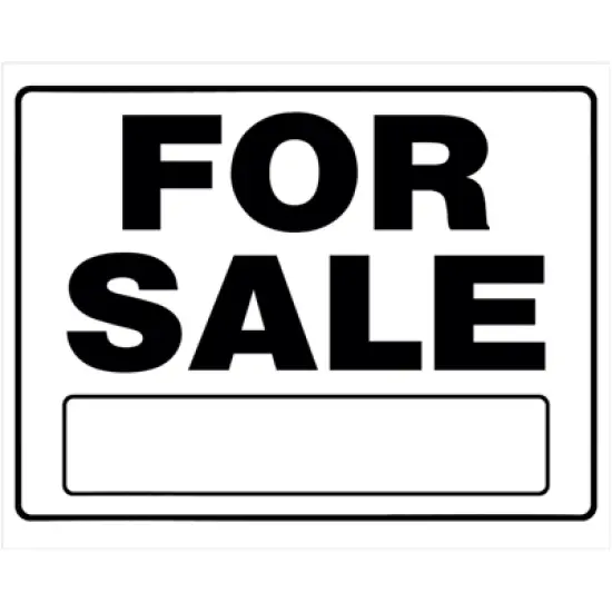 Hillman English White For Sale Sign 20 in. H X 24 in. W - Case of 6 image {1}