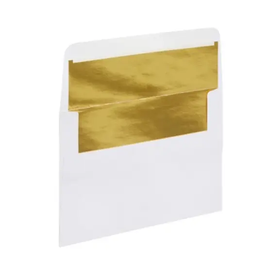 Best Paper Greetings 50 Pack A7 Gold Foil Lined Invitation Envelopes for Wedding, Graduation Party, Bridal Shower, White, 5 x 7 in image {5}