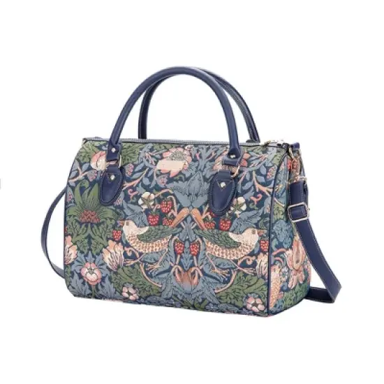 Signare USA William Morris Strawberry Thief Blue Travel Bag image {5}