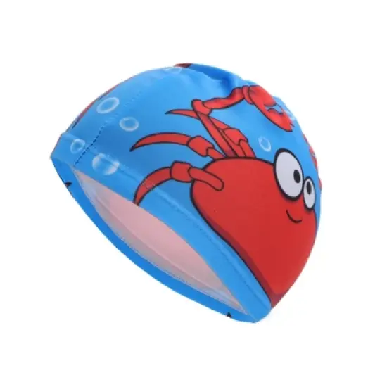 Unique Bargains Kid's Polyester Cartoon Pattern Swim Cap Blue Red 1 Pc image {5}