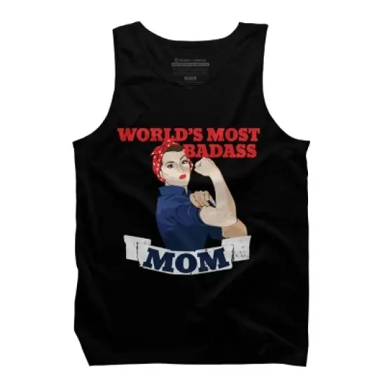 Men's Design By Humans World's Most Badass Mom By BubbSnugg Tank Top image {4}